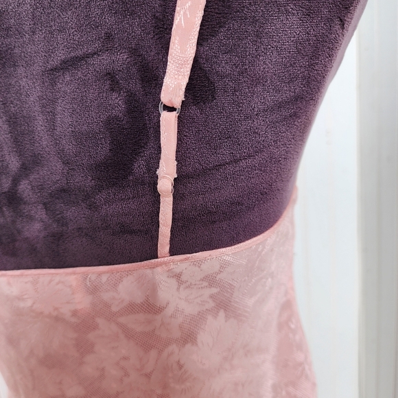 VTG Victorias Secret Pink Jacquard Cami Top Satin Gold Label Strappy Sz P XS - Picture 6 of 11